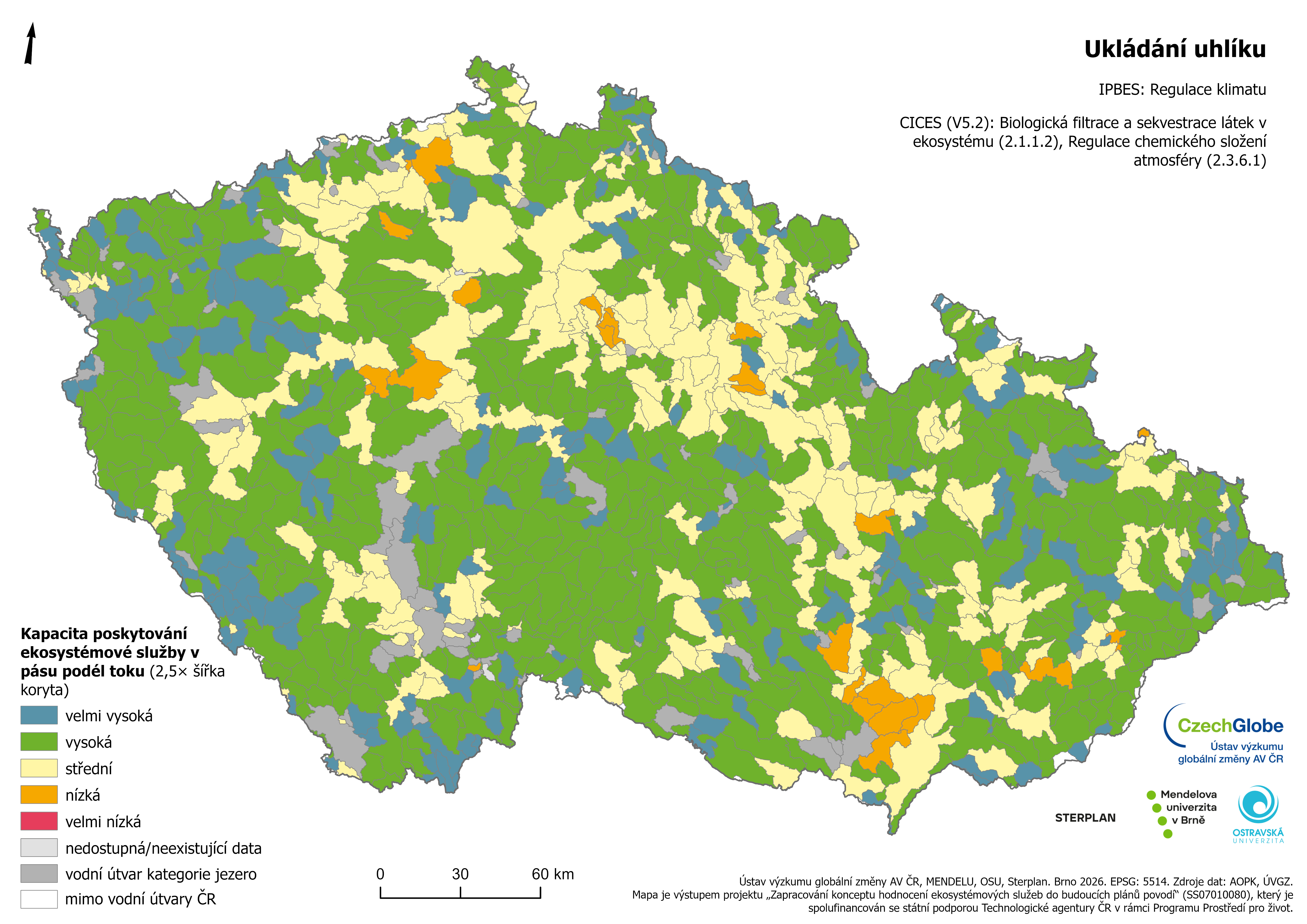 5b - Ukládání uhlíku v pásu podél toku